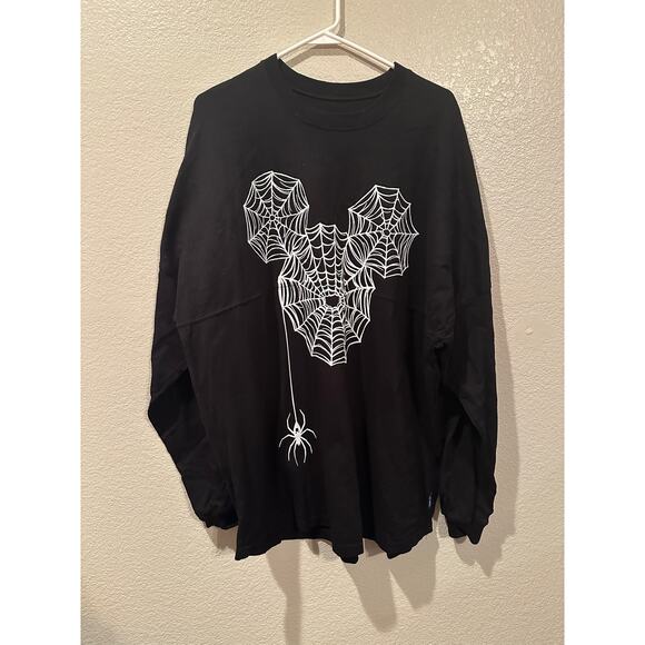 NWOT Disney Parks Mickey Mouse Spiderweb Boo Crew Halloween Spirit Jersey XL - Picture 1 of 4